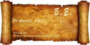 Brabecz Emil névjegykártya